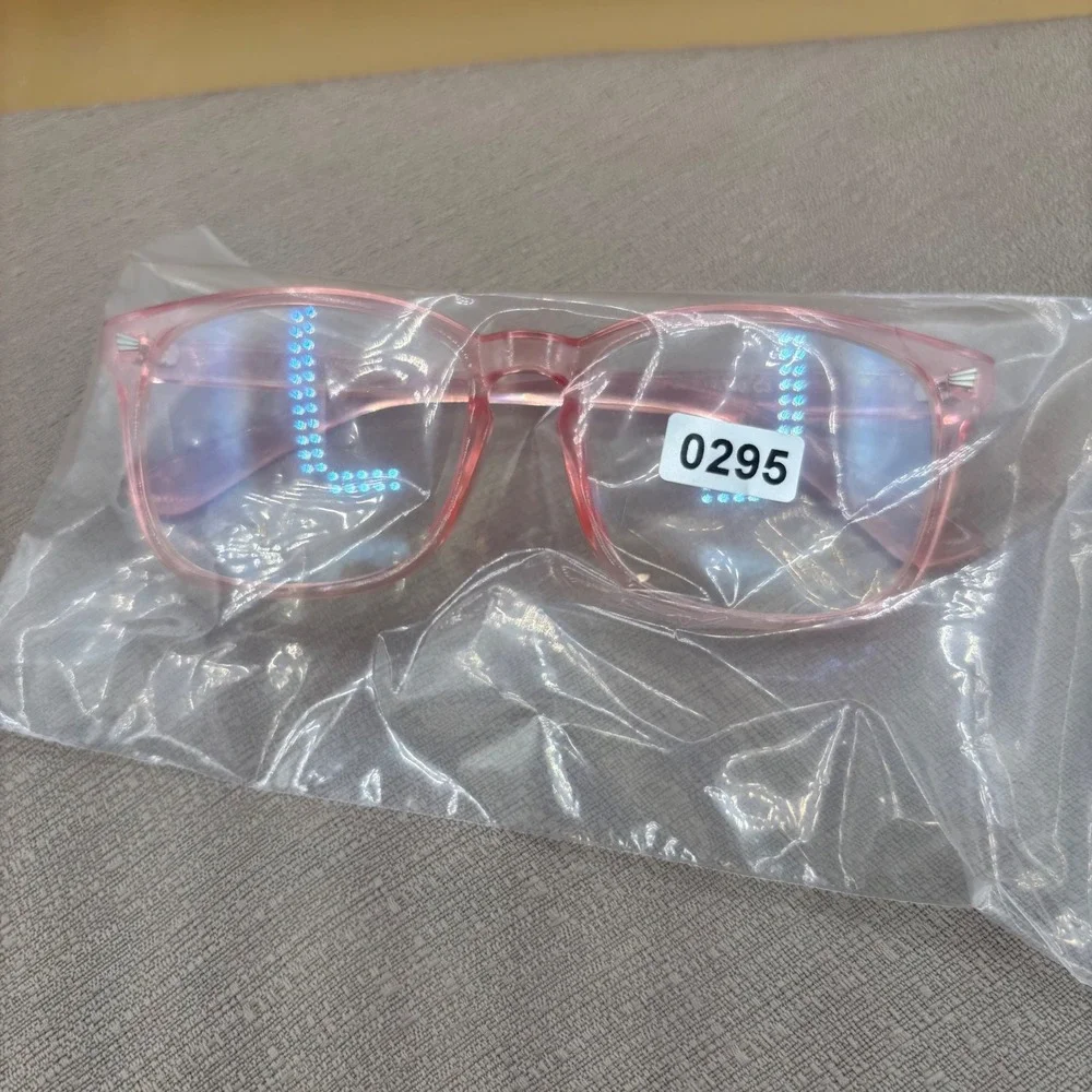 TIJN Blue Light Blocking Glasses Women 53mm Pink Excellent Geek Chic